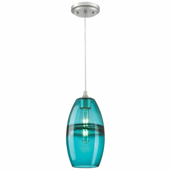 Brilliantbulb Mini Pendant with Turquoise Glass - Brushed Nickel BR2690103